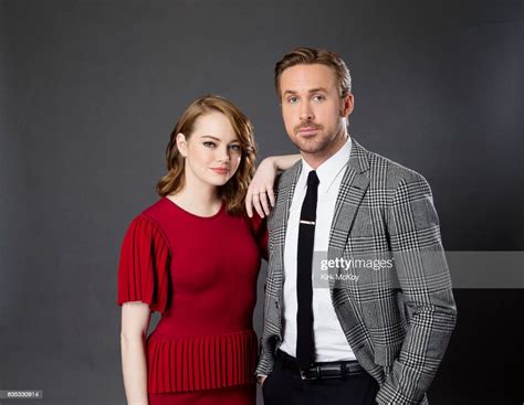 Actors Emma Stone And Ryan Gosling Of La La Land Are Photographed