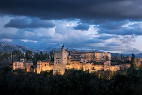 Spain Sky Clouds Outdoors Building Granada Alhambra 2048x1367
