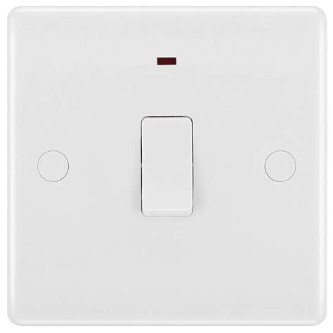 Bg White Moulded 20a Double Pole Switch With Neon And Flex Outlet 833
