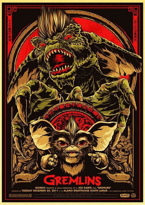 Fantasy Horror Gremlins Poster Retro Style Decorative