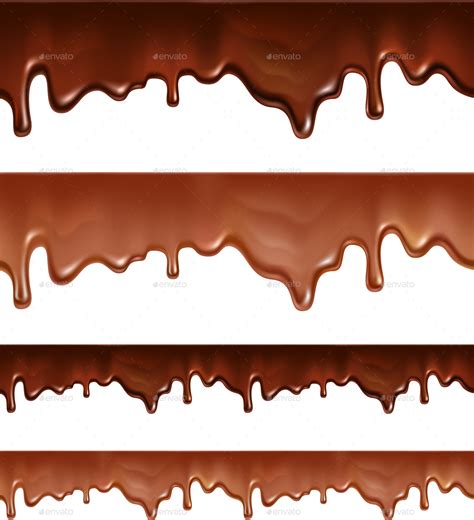 Melted Chocolate Dripping On White Background By Miav Graphicriver