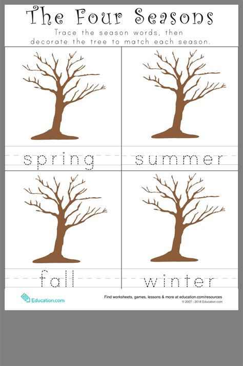 Printable Seasons Worksheets