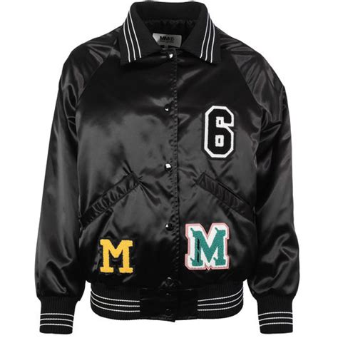Mm6 Maison Margiela Logo Patch Varsity Style Jacket Hervia