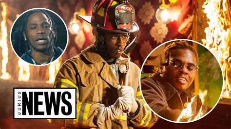 How Young Thug Gunna And Travis Were Set On Fire In The “hot” Music Video Genius News Youtube