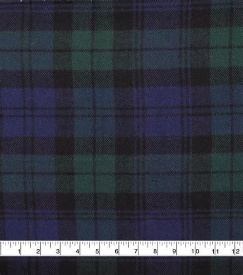 Plaiditudes Brushed Cotton Fabric Navy Green And Blackwatch Plaid