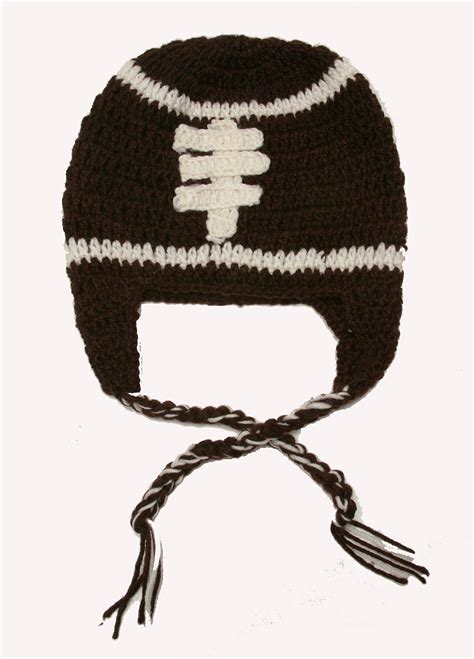 Little Noggin Wool Knit Baby Football Hat Beanie In Brown