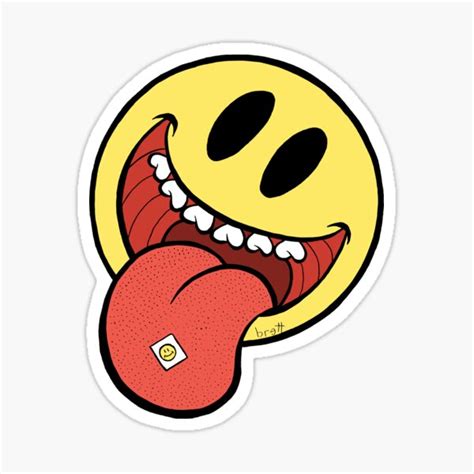 Smiley Acid Face Sticker By Bgilbert Redbubble