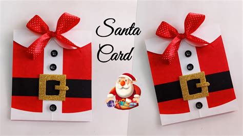 How to make a paper pencil holder step by step | easy way to make pen holder. Santa Card/Santa Clause Greeting Card/Santa Suit Card/How ...