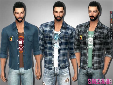 295 Plaid Shirt Found In Tsr Category Sims 4 Male Everyday