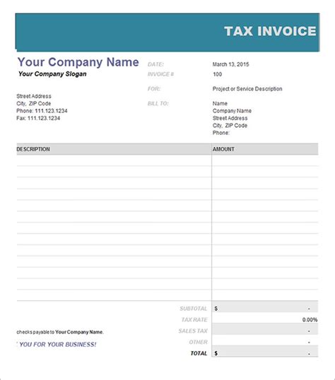 92 Pdf Vat Invoice Form Free Printable Download Docx Zip Invoiceform