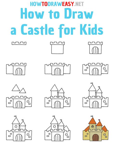 How To Draw A Fairy Tale Castle Step By Step Drawing Photos