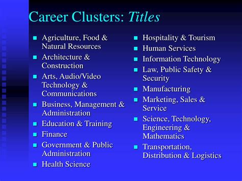 Ppt Career Clusters Focusing Education On The Future Powerpoint