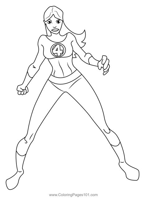 Angry Invisible Woman Coloring Page For Kids Free Fantastic Four