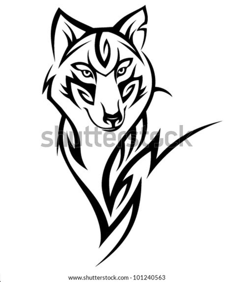 Tribal Wolf Tattoo Design Stock Vector Royalty Free 101240563