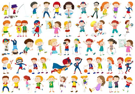 Set Of Children Character 475137 Vector Art At Vecteezy