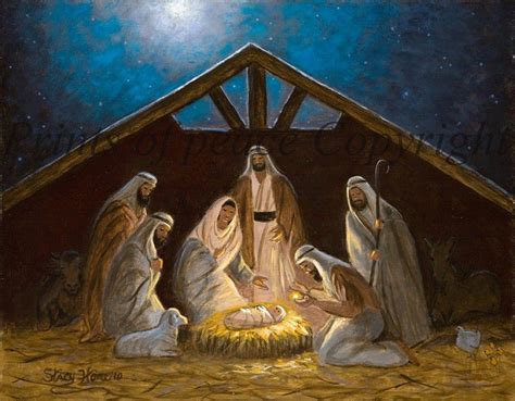 Nativity Painting Nativity Scene Manger Birth Of Jesus Painting