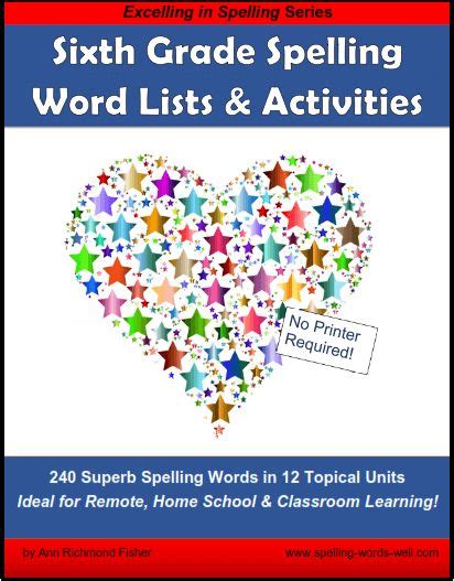 Sixth Grade Spelling Words And Activities Grade Spelling Spelling