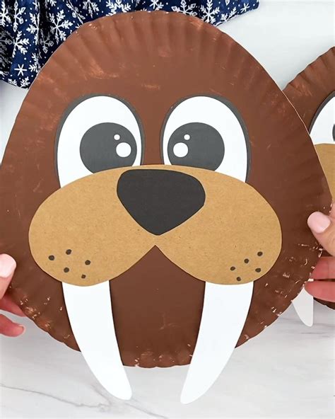 Paper Plate Walrus Craft For Kids Free Template Video Video
