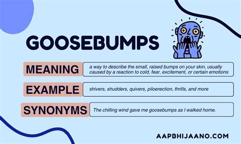 Goosebumps Meaning Definition Synonyms And Examples