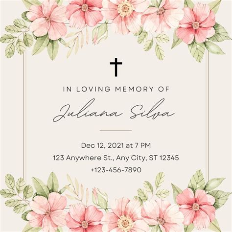 Free And Customizable In Loving Memory Templates