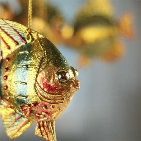 Bejeweled Artisan Fish Ornaments Coastal Decor Home Decor Factory