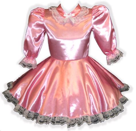 Lorainne Custom Fit Pink Long Sleeve Satin Adult Lg Baby Sissy Etsy