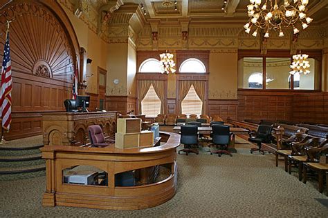 290 Inside Of A Courtroom With American Flags Stock Photos Pictures