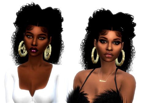 Kaylahair Kellyhair Bamboo Earrings Xxblacksims Sims Hair Sims 4