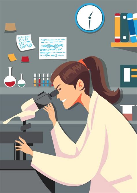 Female Scientist In Lab 229455 Vector Art At Vecteezy