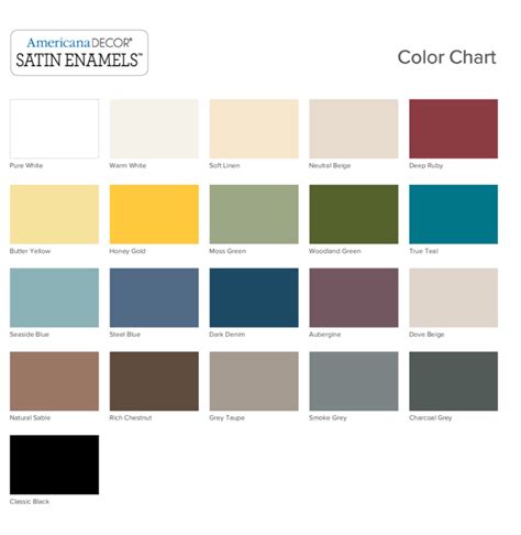 Americana Decor Satin Enamels Color Chart