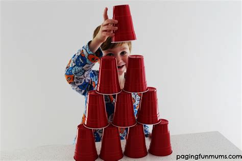minute to win it cup stack game - Paging Fun Mums