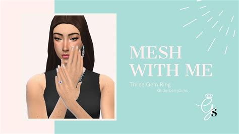 Sims 4 Cc Three Gem Ring Speed Mesh Youtube