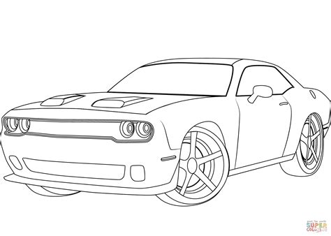 Dodge Challenger Hellcat Coloring Page Free Printable Coloring Pages