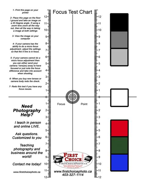 Focus Test Chart Free Download First Choice Photo Courses