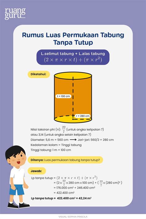 Cara Menghitung Luas Dan Volume Tabung Matematika Kelas Belajar