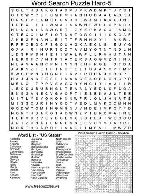 Word Search Puzzle Printable Difficult Word Search Printable Hard
