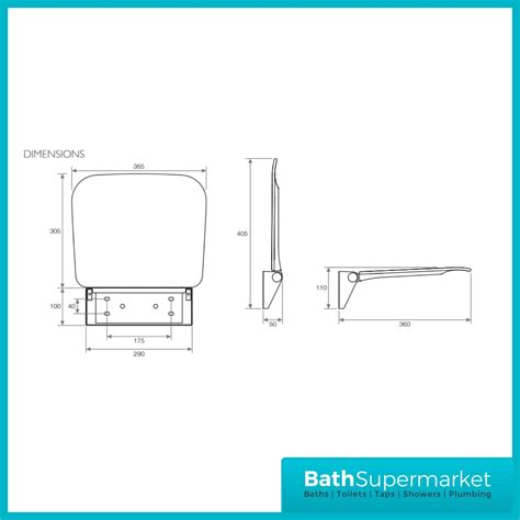 Luxury Compact Thermoset Soft Close Shower Seat Bath Supermarket