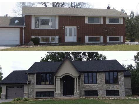 Before/after split level exterior renovation | Exterior remodel, House exterior, Home exterior ...