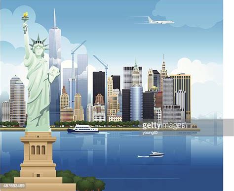 New York City Skyline Cartoon Photos And Premium High Res Pictures