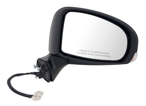 k source replacement side mirror electric heat w signal power fold textured black