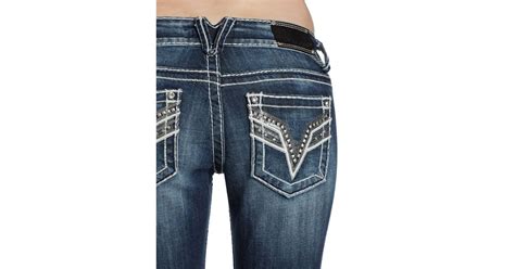 Vigoss Chelsea Sequined Bootcut Jeans In Blue Lyst