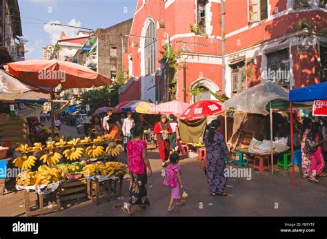 Street Market In Yangon Myanmar Stock Photo Alamy