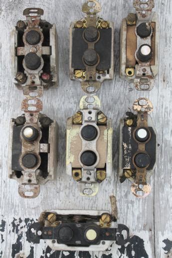 Antique Push Button Light Switches Lot Of 7 Architectural Light