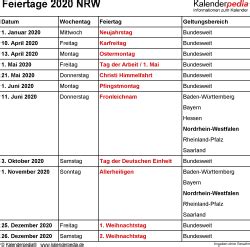 Sie können die kalender auch auf ihrer webseite einbinden oder in ihrer publikation abdrucken. Feiertage NRW 2020, 2021 & 2022 (mit Druckvorlagen)