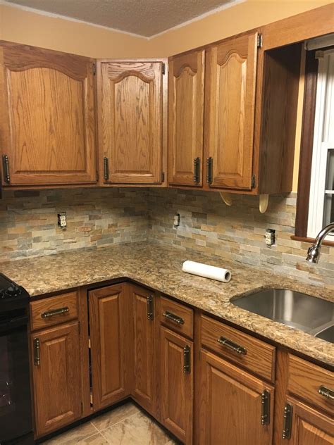 Modernizing Your Kitchen With Oak Cabinets And Backsplash Ideas Home Cabinets