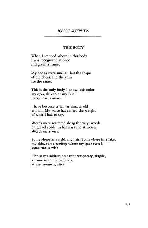 This Body By Joyce Sutphen Poetry Magazine