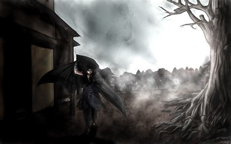 Wallpaper Monochrome Mist Naruto Shippuuden Fan Art Uchiha Sasuke