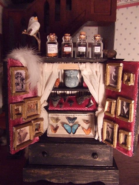 Miniature Antique Cabinet Of Curiosities Etsy Antique Cabinets Dollhouse Accessories