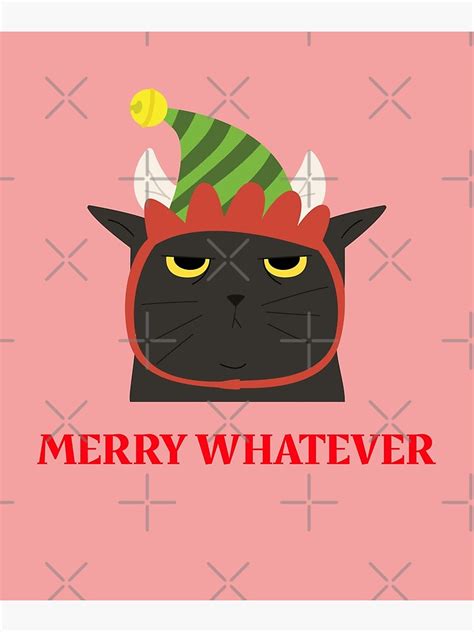 Grumpy Cat Elf Merry Whatever Poster For Sale By Theredfoxsworld