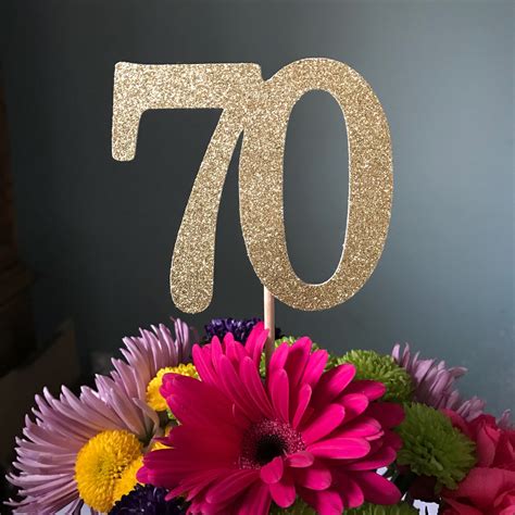 70 Centerpiece Picks Glitter Seventy On A Stick 70th Etsy